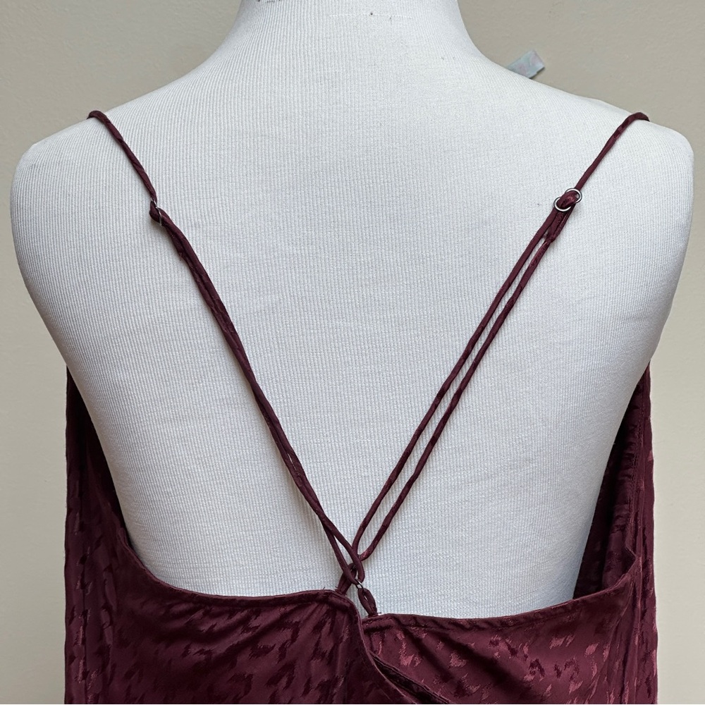 BANANA REPUBLIC JACQUARD SLIP DRESS SIZE XL NWT - Dark Cherry - Picture 4 of 11